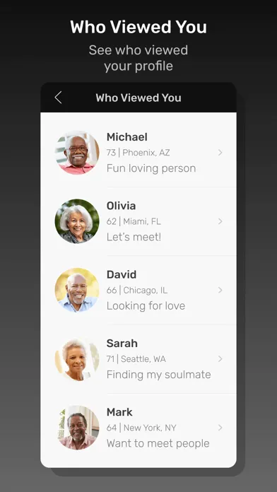 Captures d'écran de Black Senior Personals App