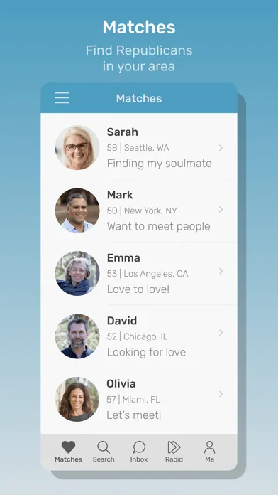 Capturas de tela do Republican Singles Dating