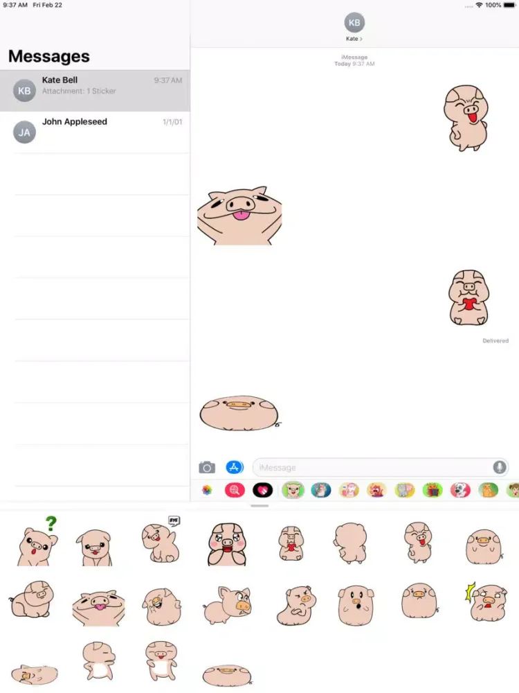 Cute Pig Sticker - dbl iPad  سکرین شاٹس