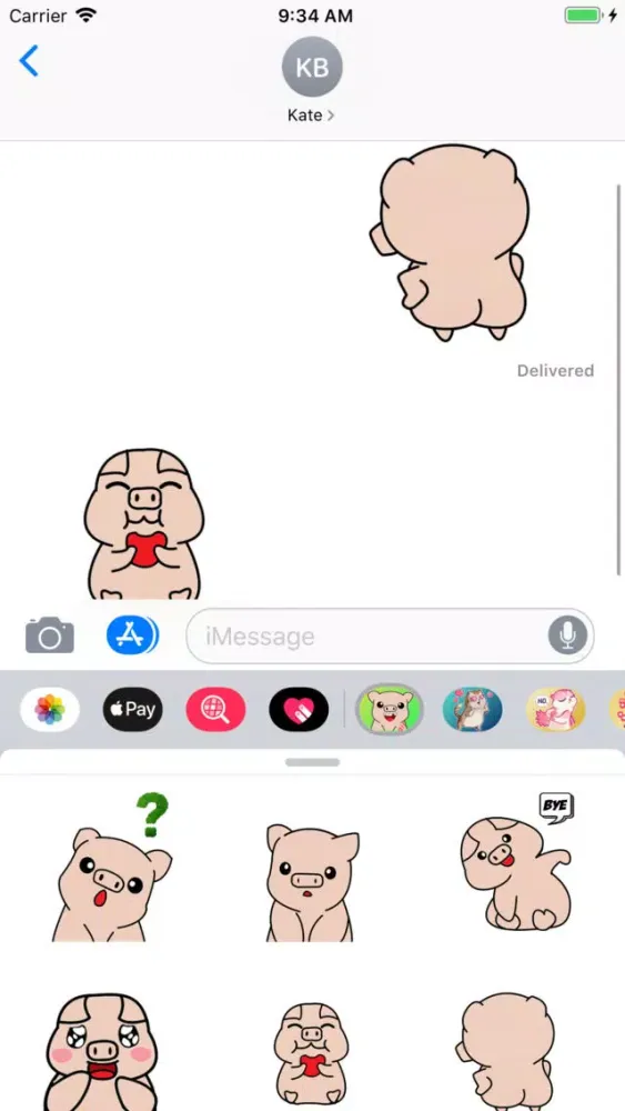 Cute Pig Sticker - dbl سکرین شاٹس