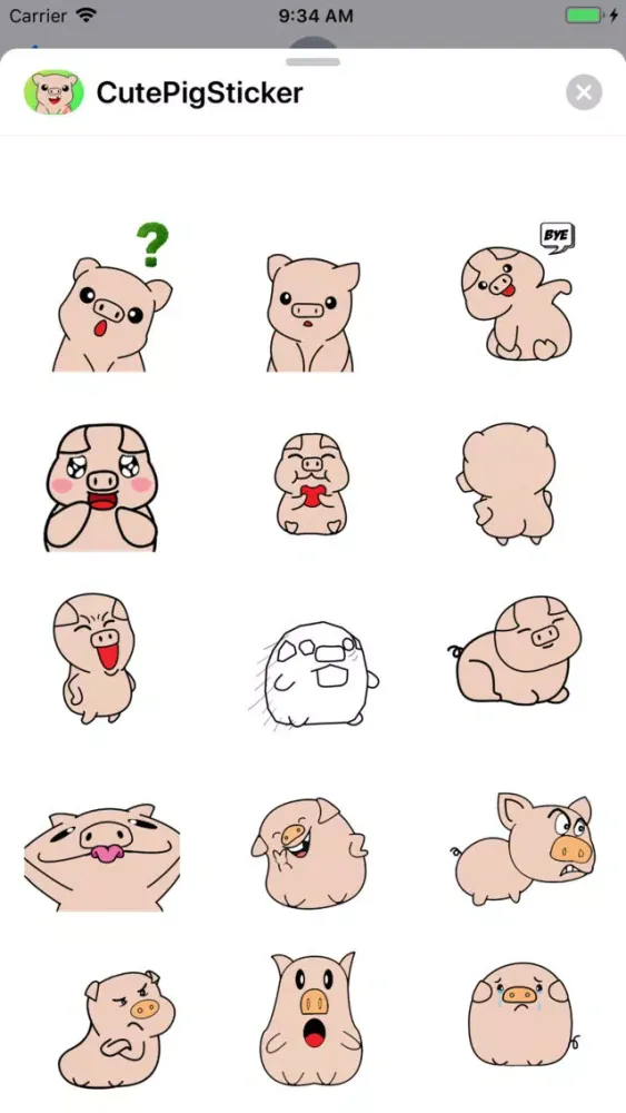 Cute Pig Sticker - dbl سکرین شاٹس
