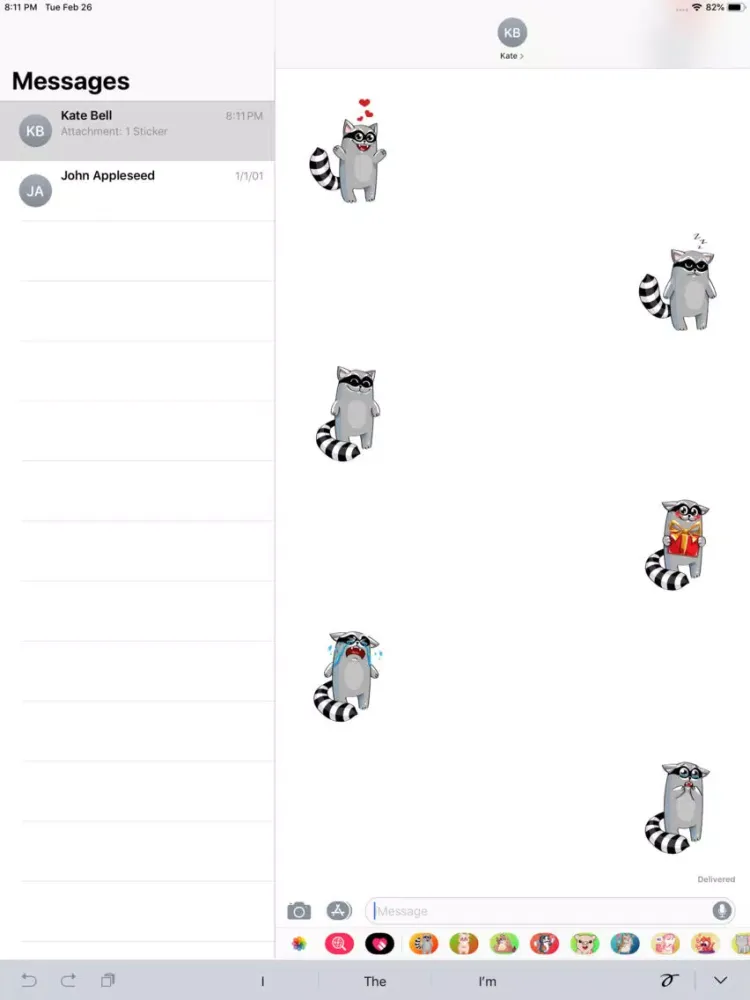 Ảnh chụp màn hình của Cute Raccoon Sticker - fc iPad 