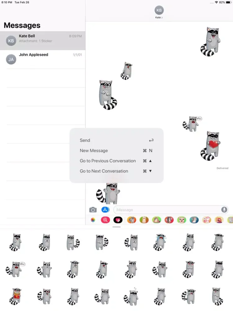 Ảnh chụp màn hình của Cute Raccoon Sticker - fc iPad 