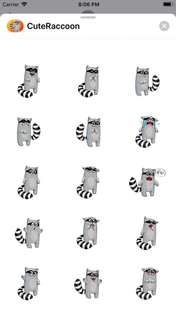 Ảnh chụp màn hình của Cute Raccoon Sticker - fc
