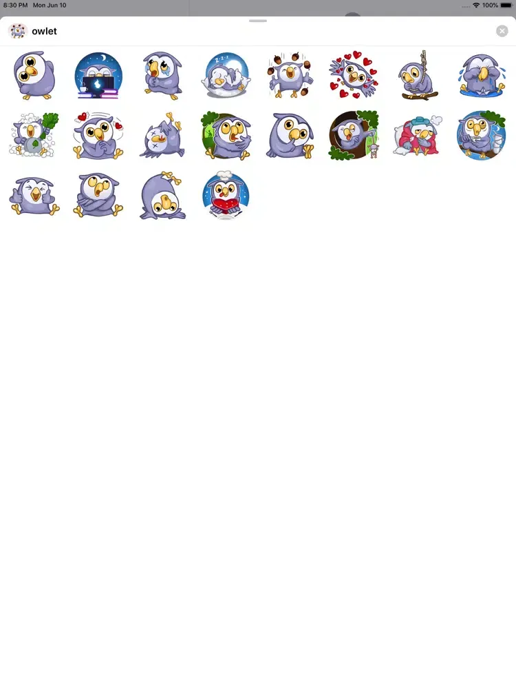 Owlet Stickers - fc iPad  스크린샷