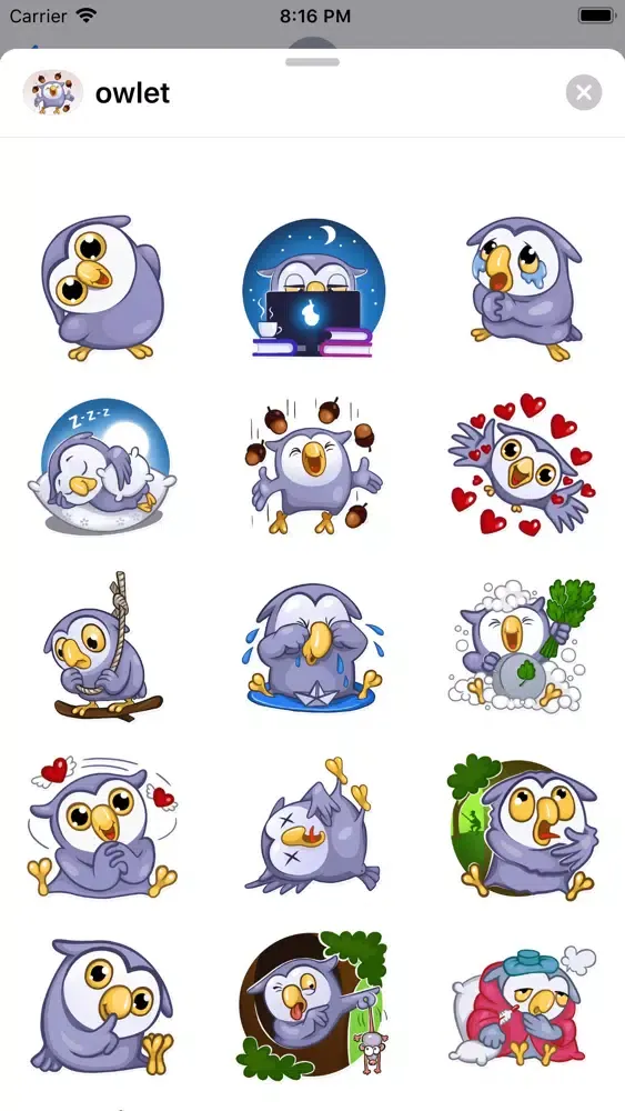 Owlet Stickers - fc 스크린샷