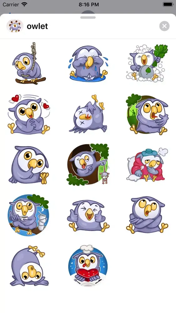 Owlet Stickers - fc 스크린샷