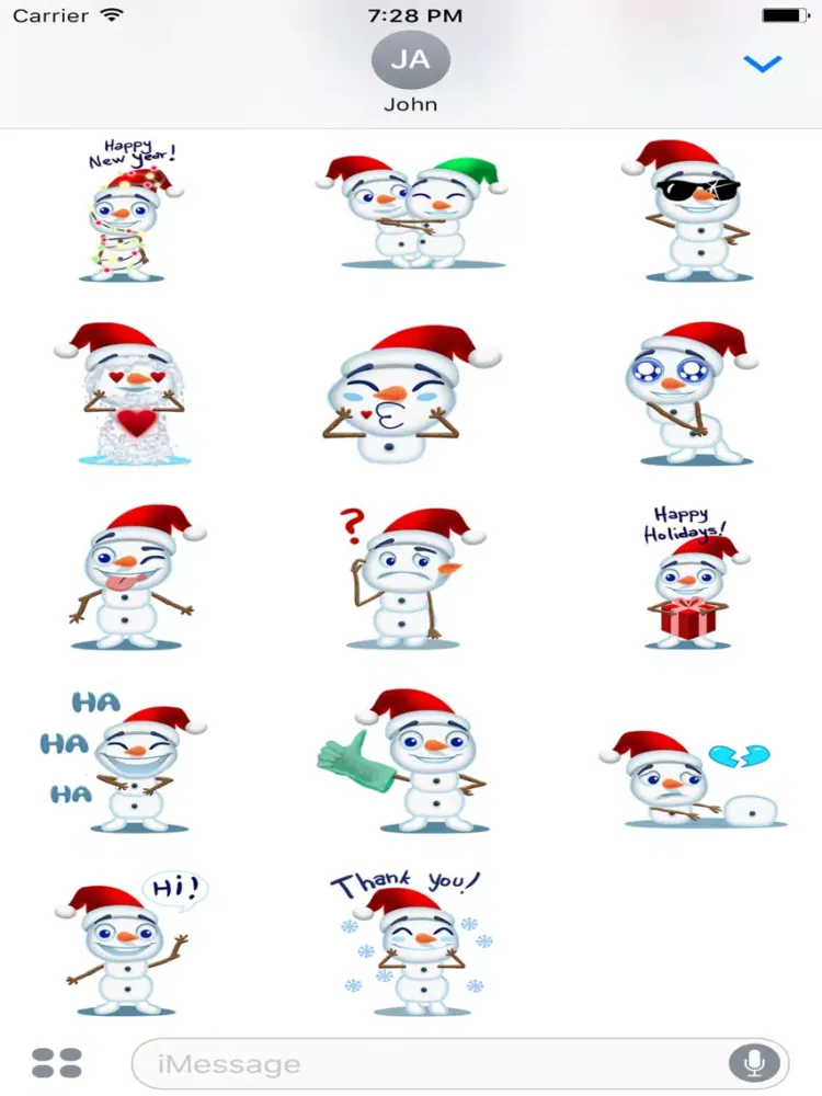 Capturas de tela do Snowman Sticker-fc iPad 