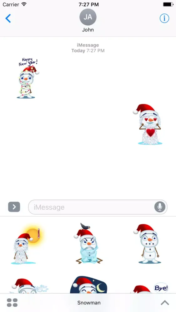 Capturas de tela do Snowman Sticker-fc