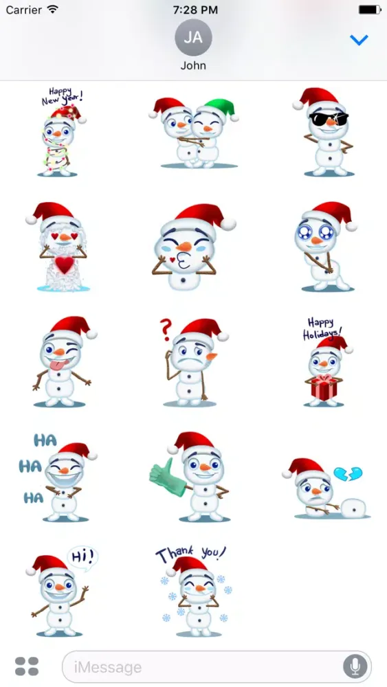Capturas de tela do Snowman Sticker-fc