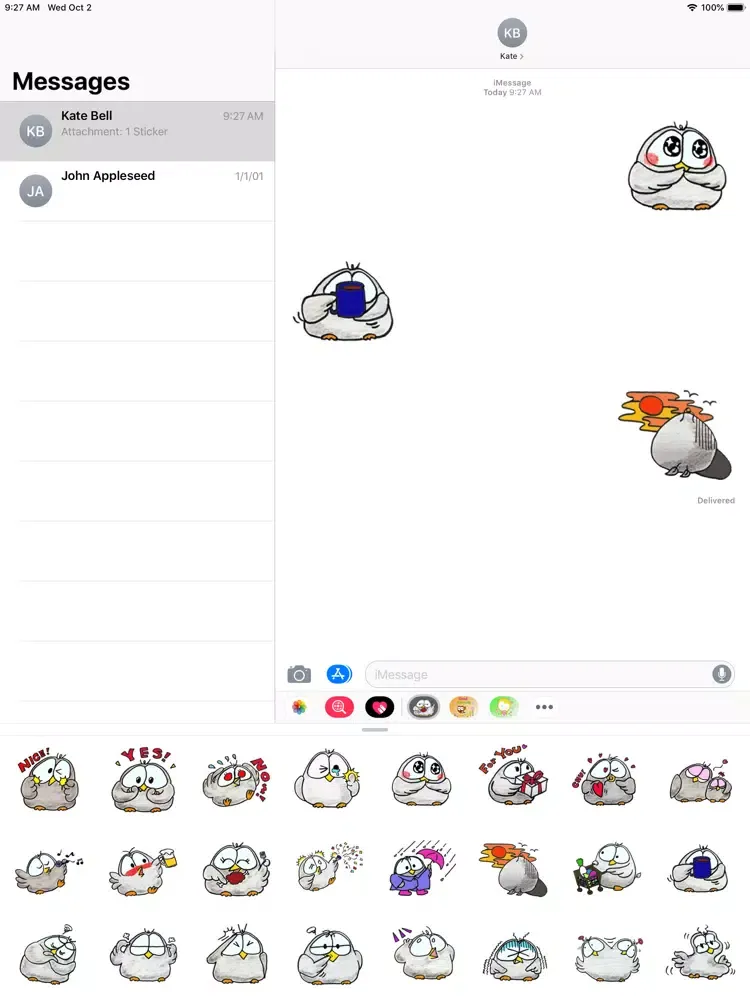 Sticker gray owl iPad  스크린샷
