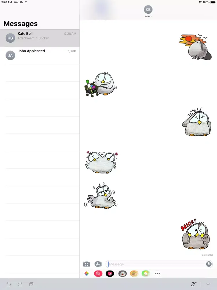 Sticker gray owl iPad  스크린샷