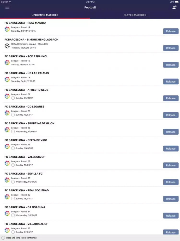 Ảnh chụp màn hình của FCB Seient Lliure iPad 
