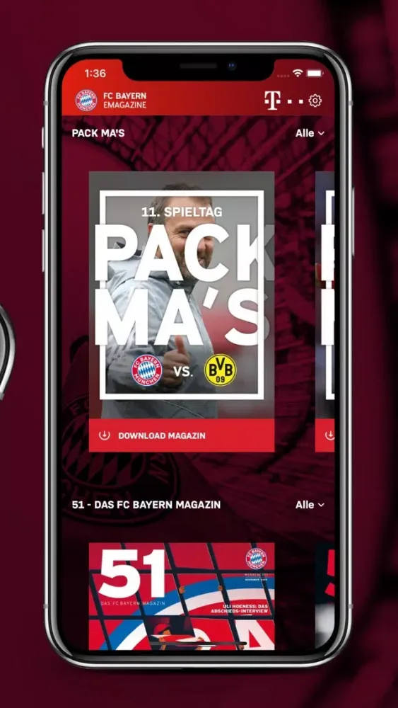Screenshot di FC Bayern eMagazine App