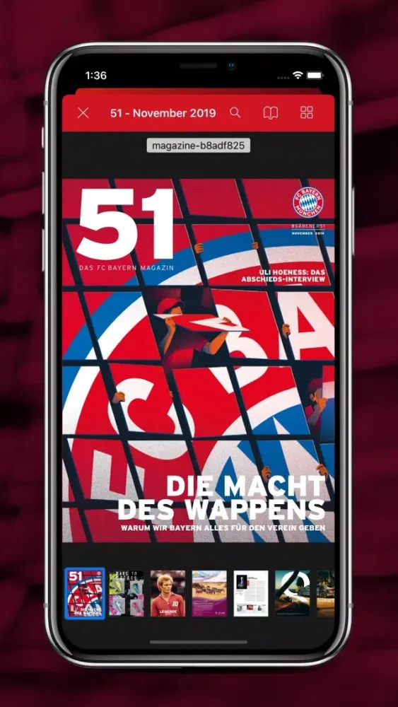 Screenshot di FC Bayern eMagazine App