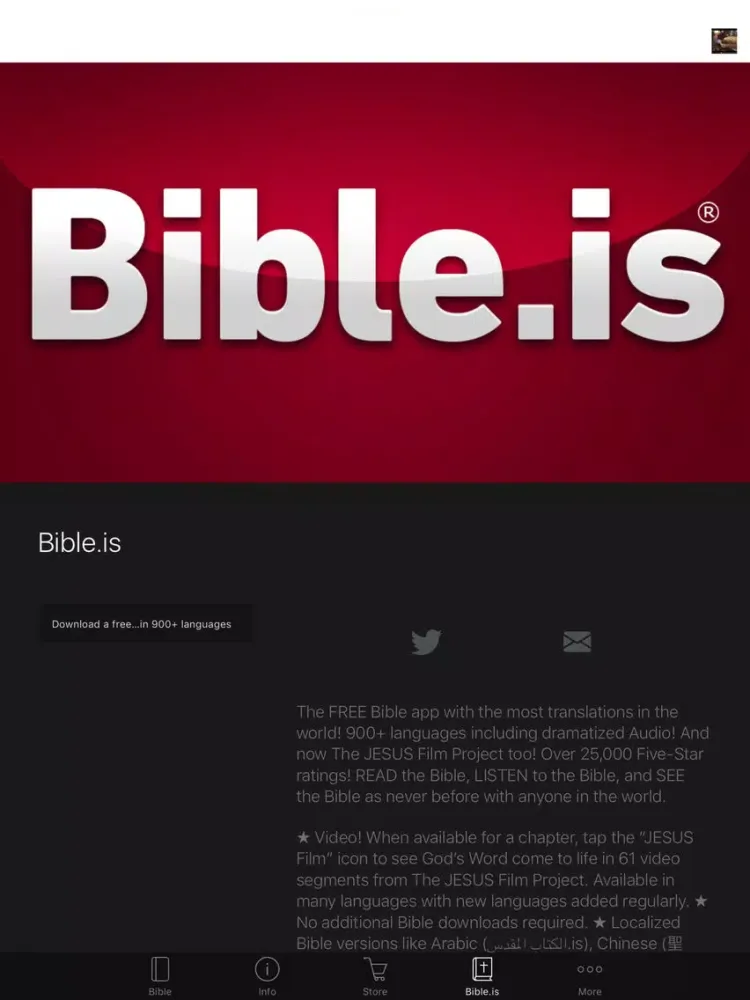 Tangkapan layar The Bible Society of Egypt iPad 