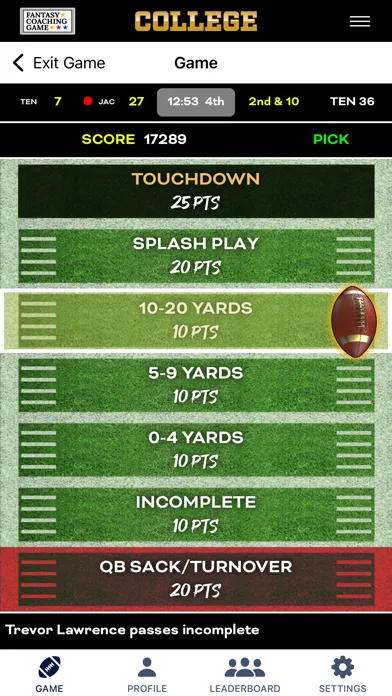 Fantasy Coaching Game College স্ক্রিনশট