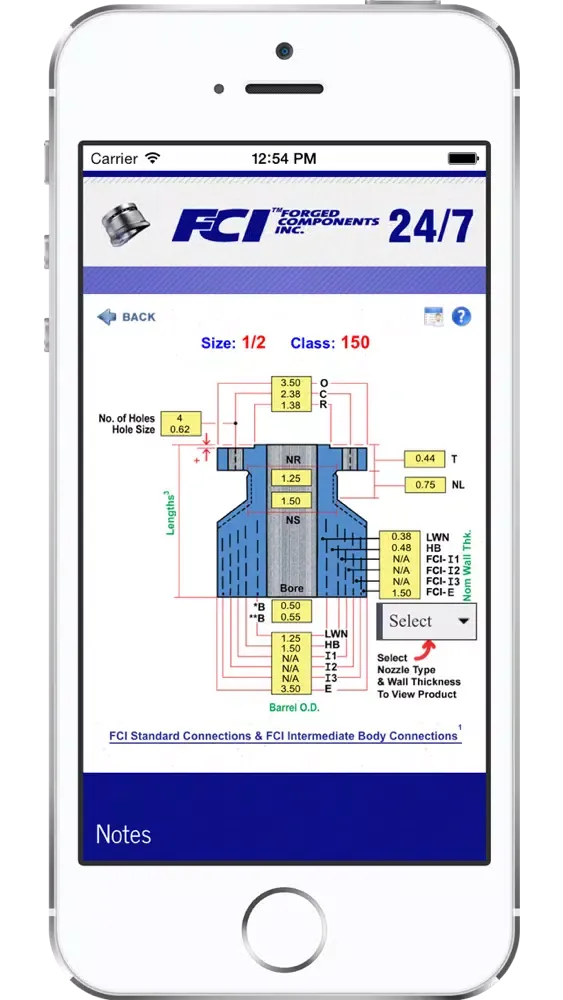 FCI Reinforcing Nozzle Selector Screenshots