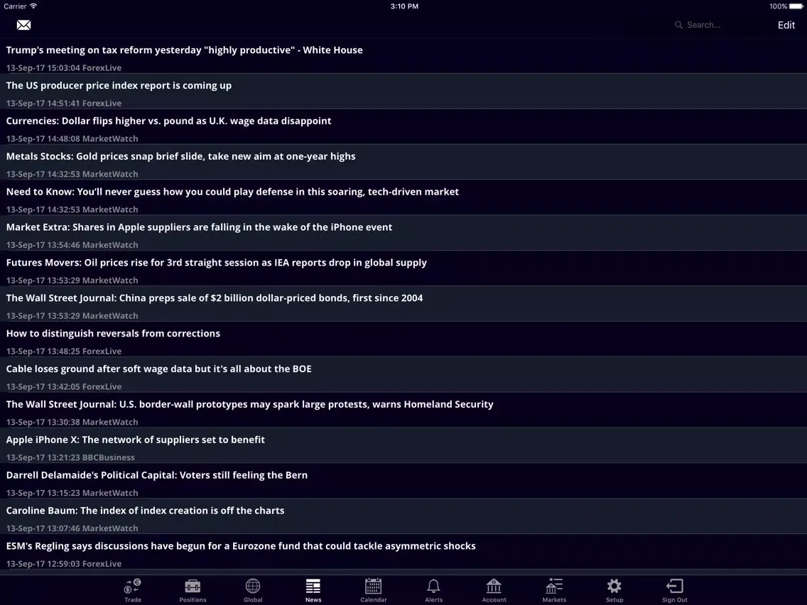 تصاویر FCI Mobile Trader iPad 