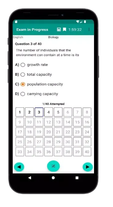 Tangkapan layar First Class CBT App 2025