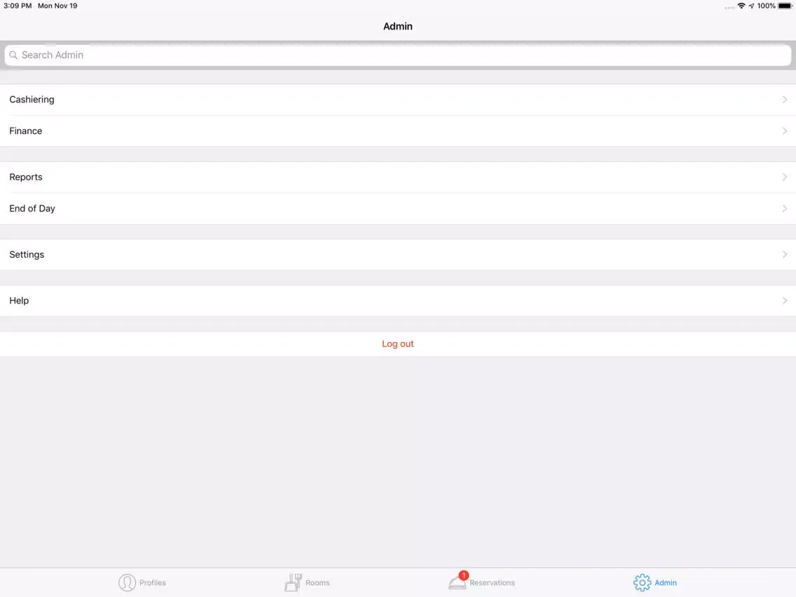 Ảnh chụp màn hình của CosmoPMS iPad 