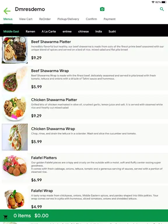 Capturas de pantalla de ezOnlineOrder iPad 
