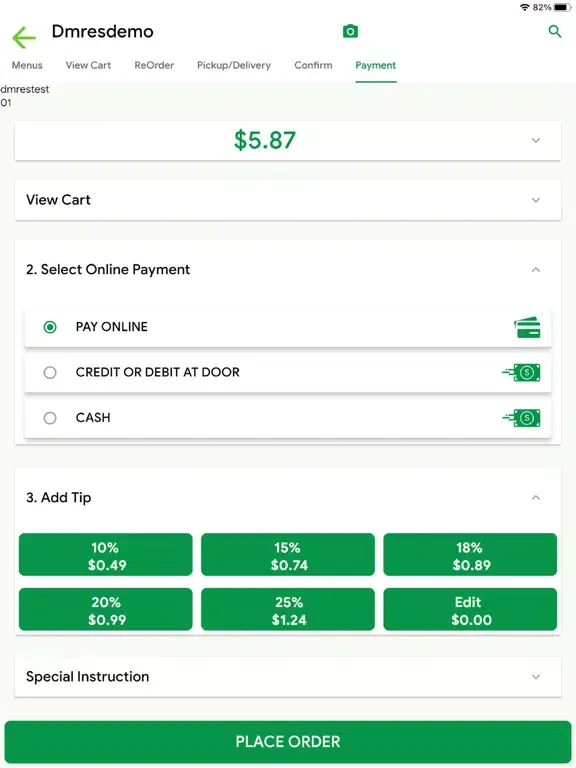 Capturas de pantalla de ezOnlineOrder iPad 