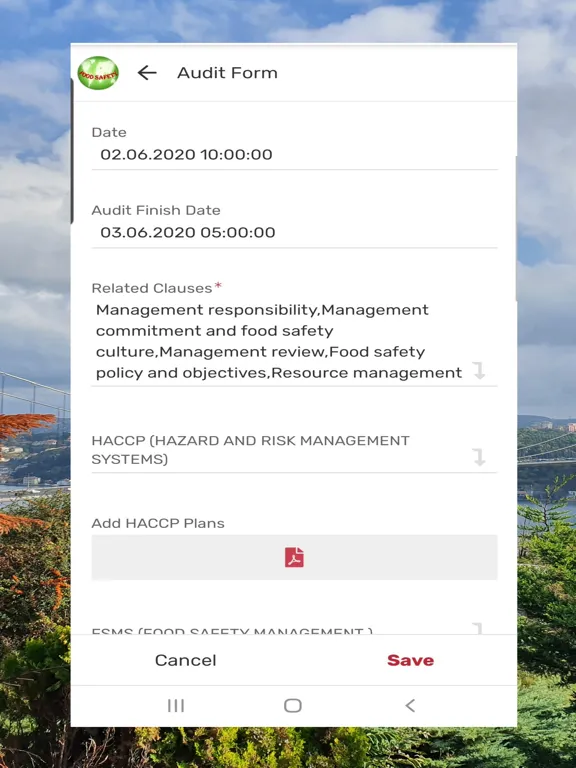 Food Safety Audit iPad  Screenshots