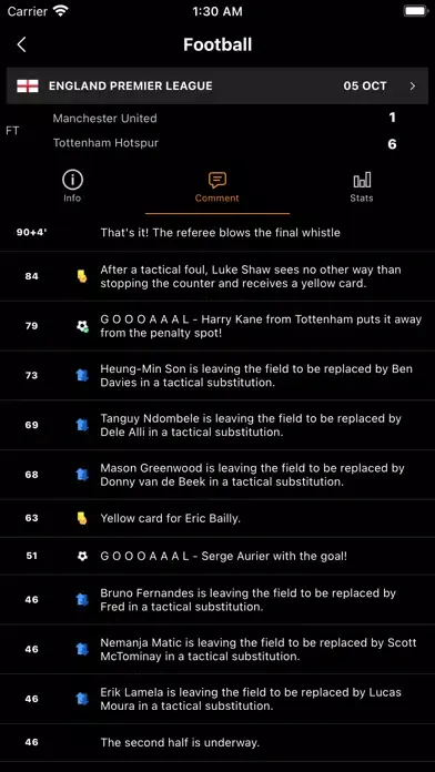 Capturas de pantalla de LiveScore Football TV