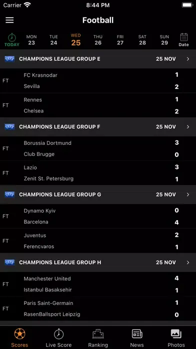 Capturas de pantalla de LiveScore Football TV