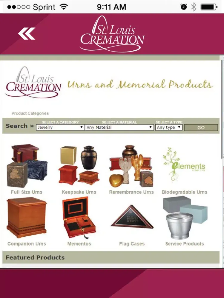 St. Louis Cremation iPad  Screenshots