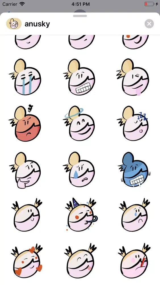 Tangkapan layar Anusky Stickers