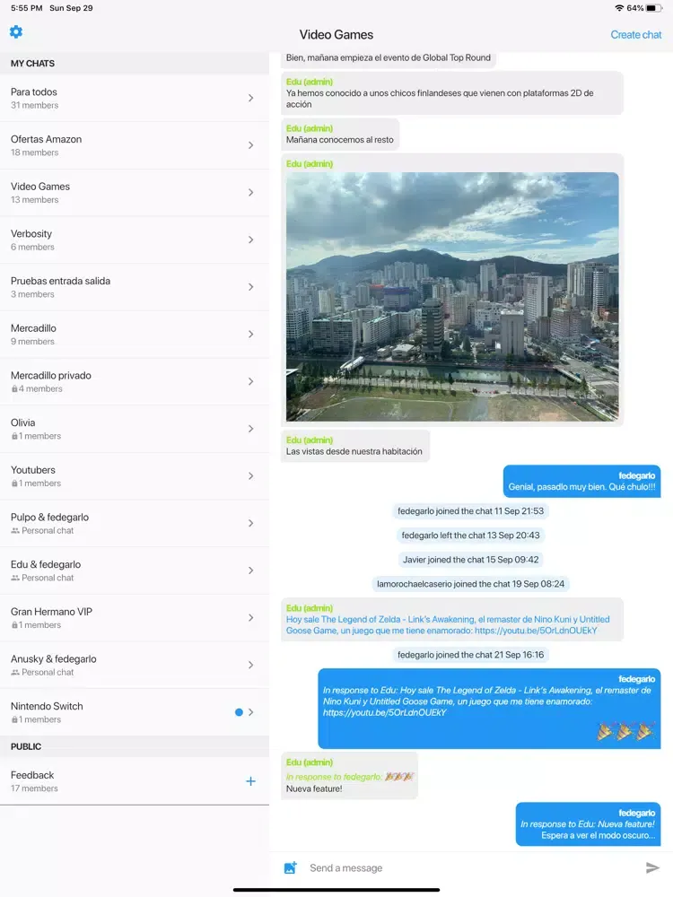 Скриншоты Verbosity Chat iPad 