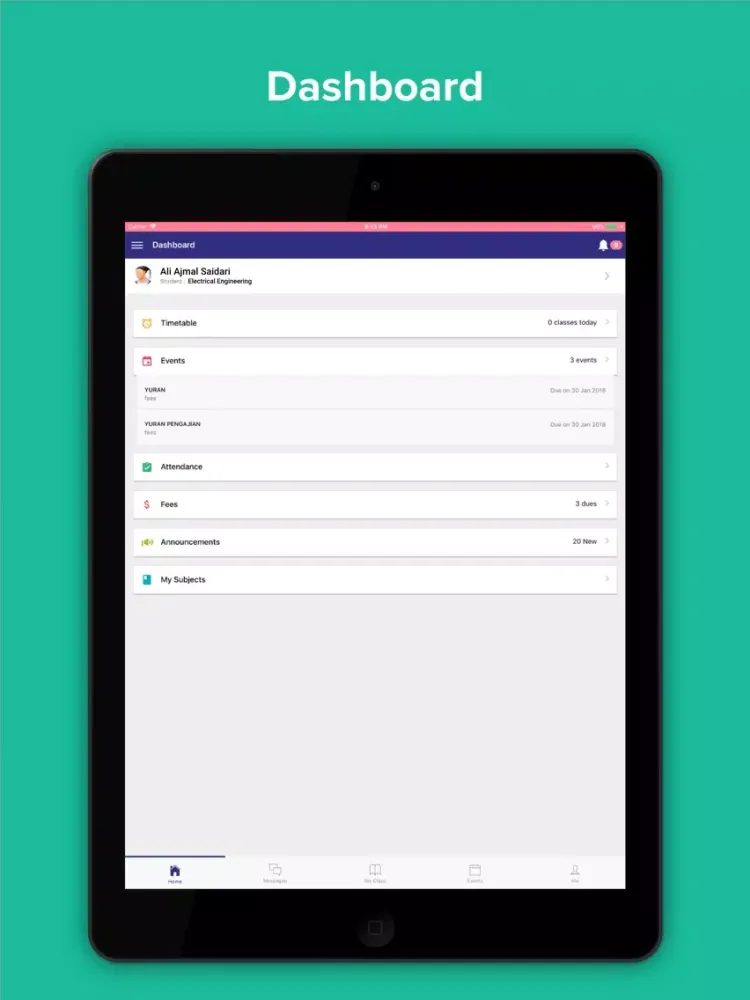 Ảnh chụp màn hình của Kolej Unikop iPad 
