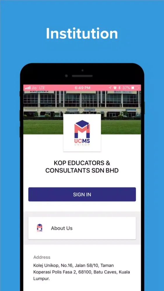 Ảnh chụp màn hình của Kolej Unikop