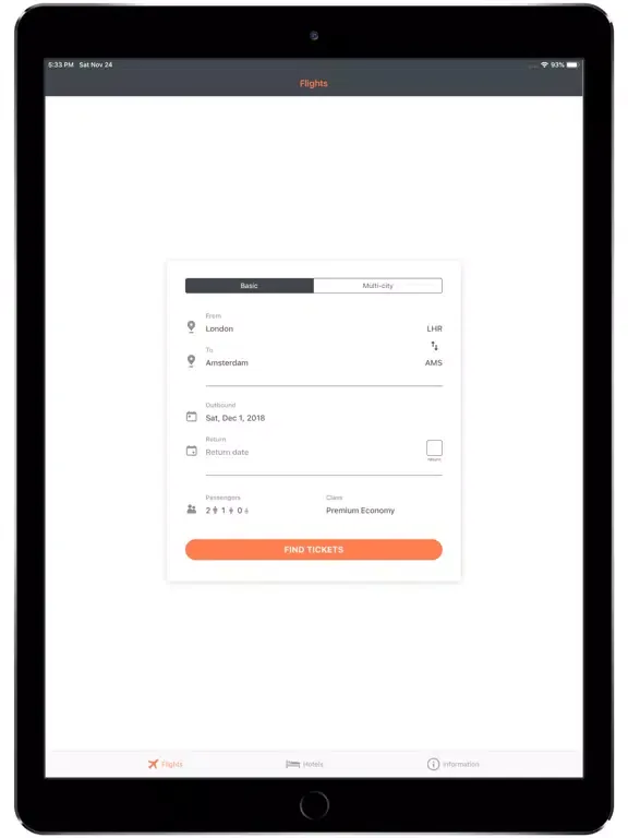 AirTickets Online iPad  স্ক্রিনশট