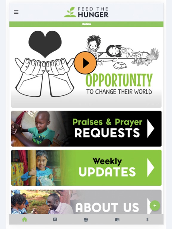 Feed the Hunger App iPad  Screenshots