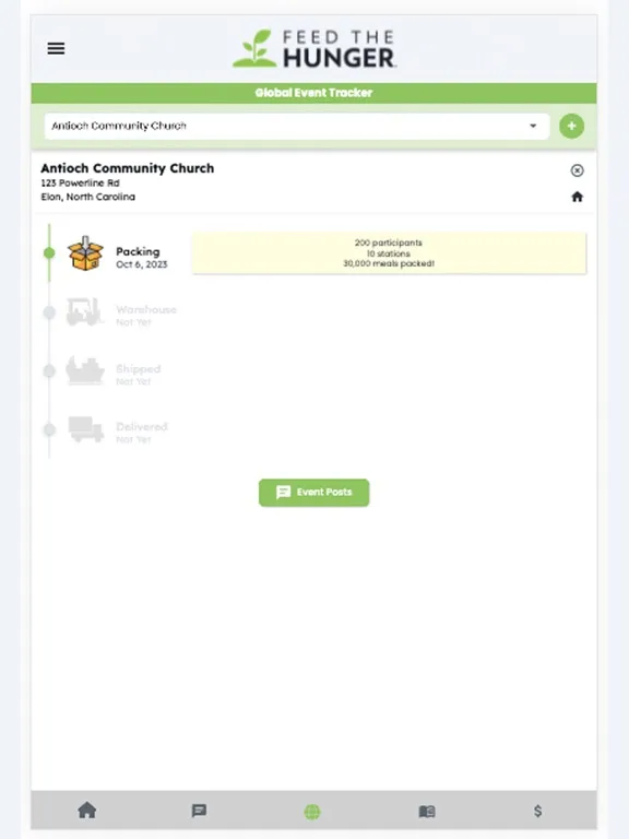 Tangkapan layar Feed the Hunger App iPad 