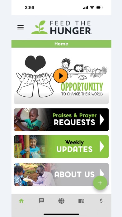 Feed the Hunger App Screenshots