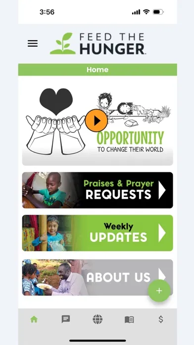Tangkapan layar Feed the Hunger App