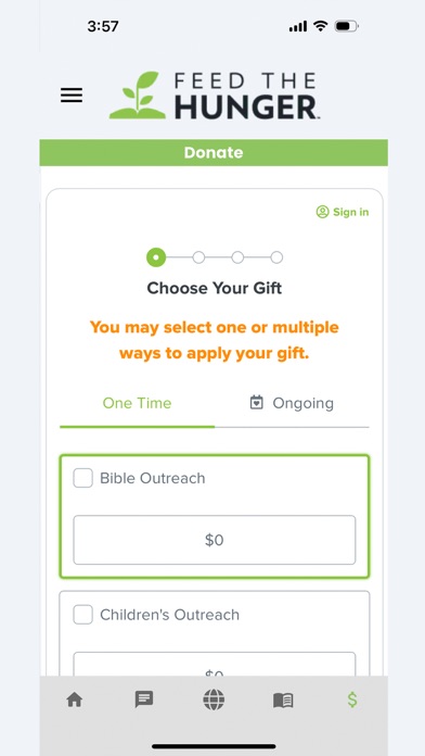 Feed the Hunger App Screenshots