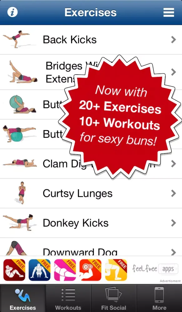 Zrzuty ekranu Butt Workouts Free