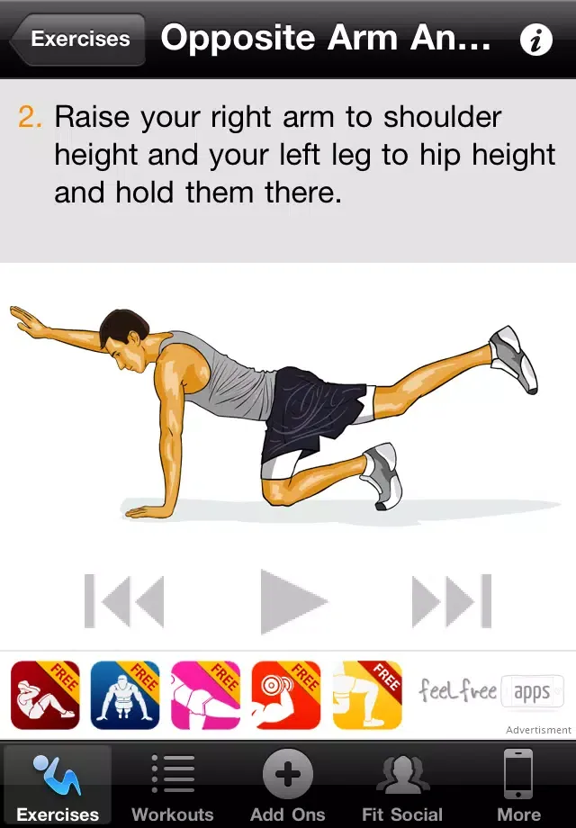 Tangkapan layar Core Workouts Free