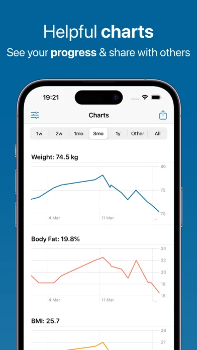 Zrzuty ekranu Weight and BMI Tracker with AI