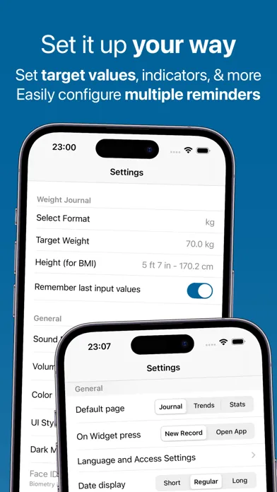 Zrzuty ekranu Weight and BMI Tracker with AI