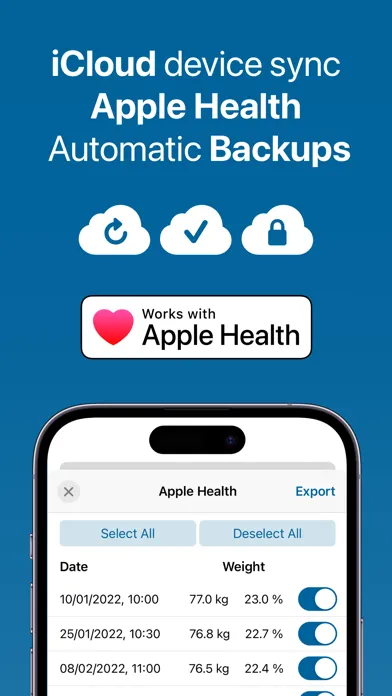 Zrzuty ekranu Weight and BMI Tracker with AI