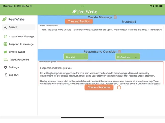 Capturas de tela do FeelWrite iPad 