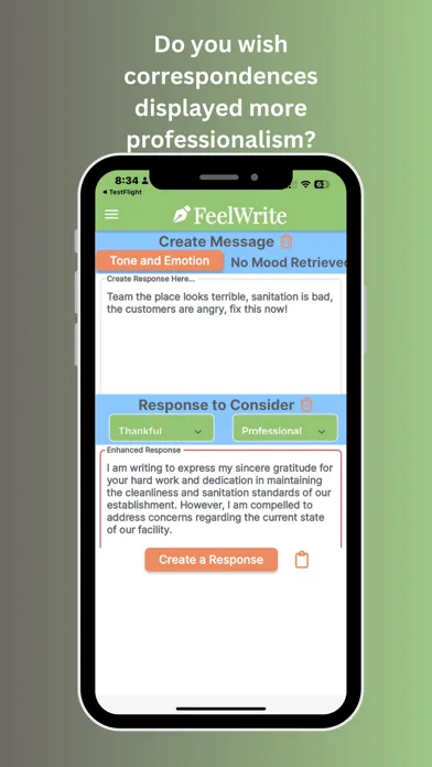 Capturas de tela do FeelWrite