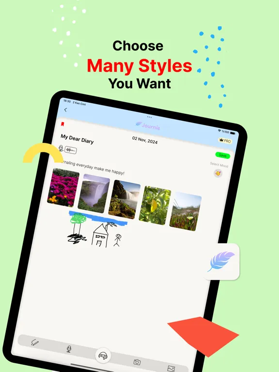 Captures d'écran de Speech-to-text Diary: Journie iPad 