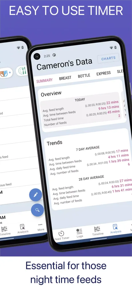 Baby Feed Timer, Breastfeeding Screenshots